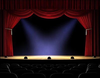 Stage with Curtain and Lights
